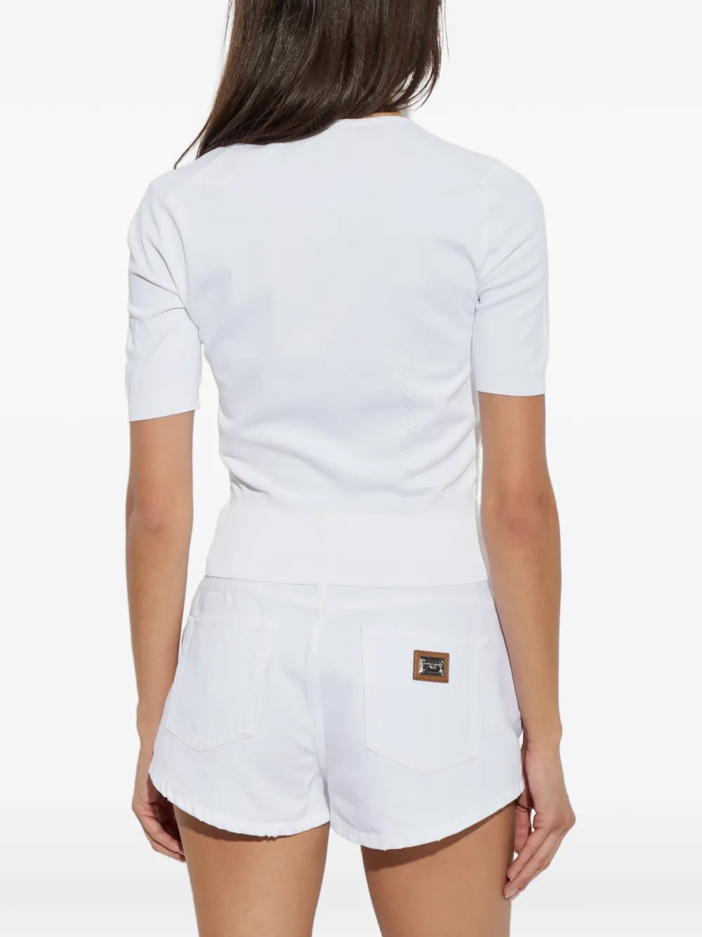 Dolce & Gabbana T-shirt met geborduurd DG-logo Wit