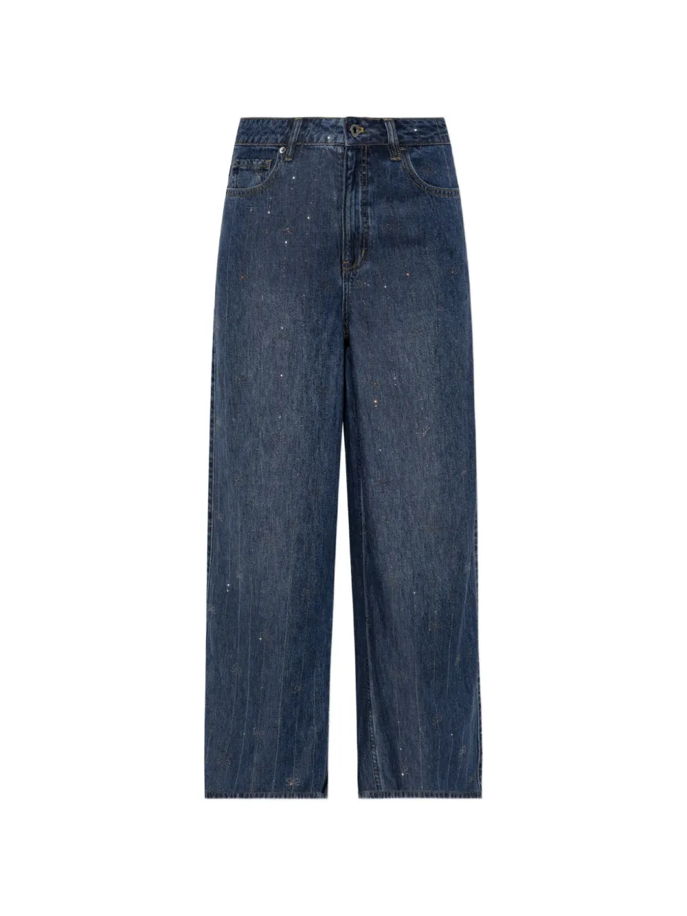 Self-Portrait sequin-embellished bow-motif jeans - Blu