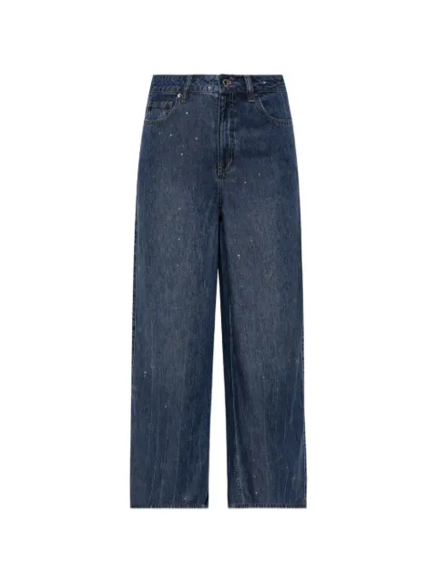 Self-Portrait Calça jeans com laço e paetês