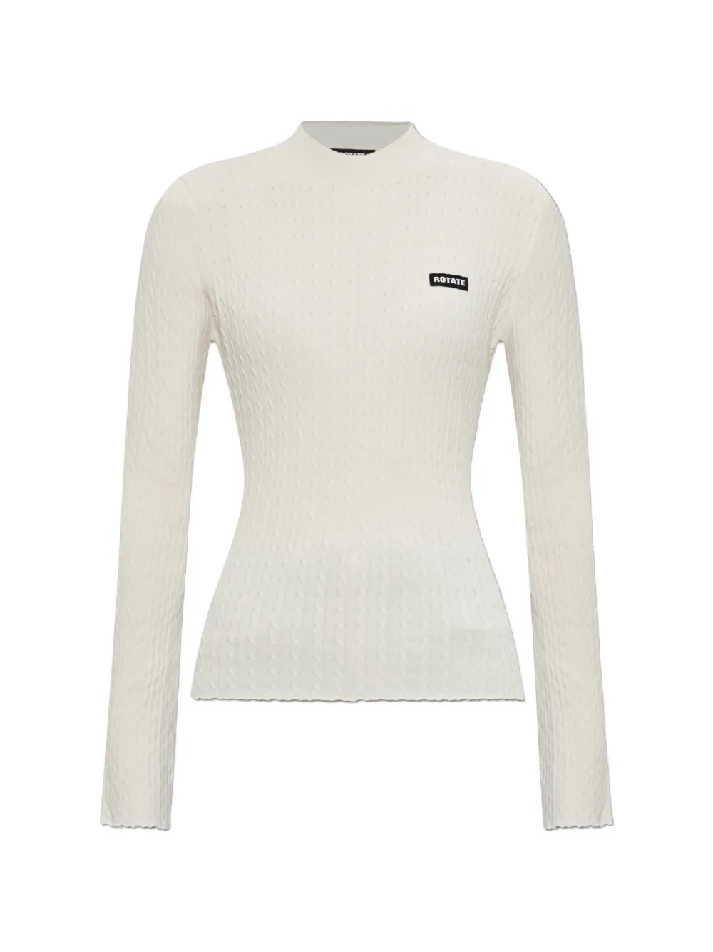 ROTATE BIRGER CHRISTENSEN cable-knit logo-patch sweater - Toni neutri