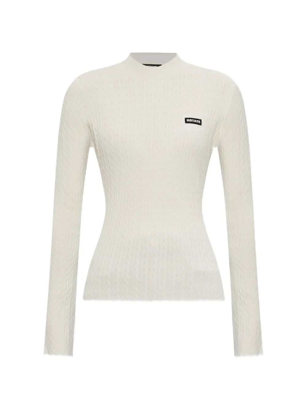 ROTATE BIRGER CHRISTENSEN cable-knit logo-patch sweater - Toni neutri