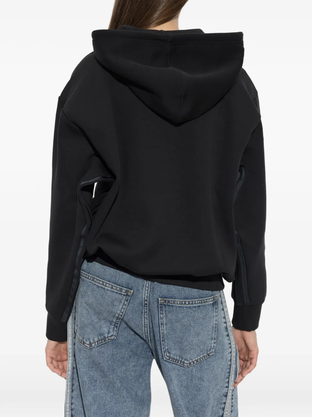 adidas logo-print drawstring hoodie Zwart