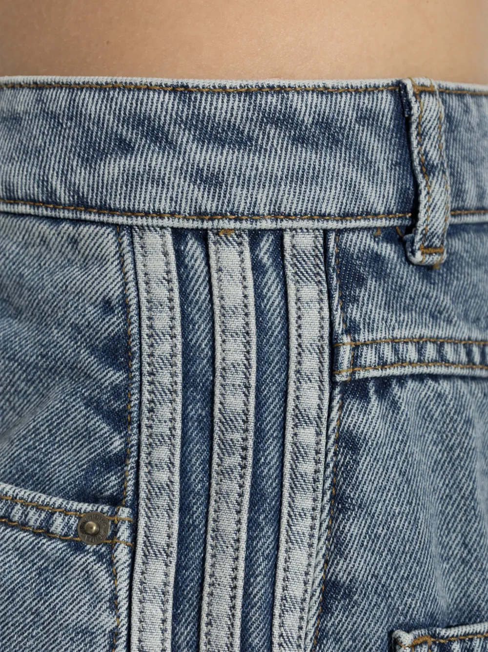adidas side-stripe wide-leg jeans Blauw