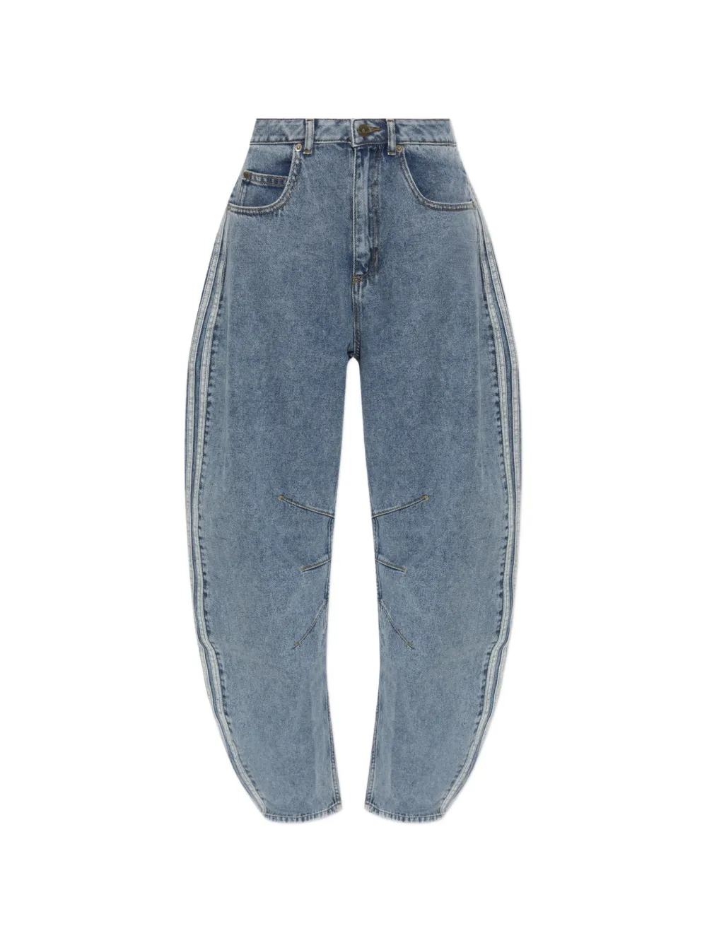 adidas side-stripe wide-leg jeans - Blau
