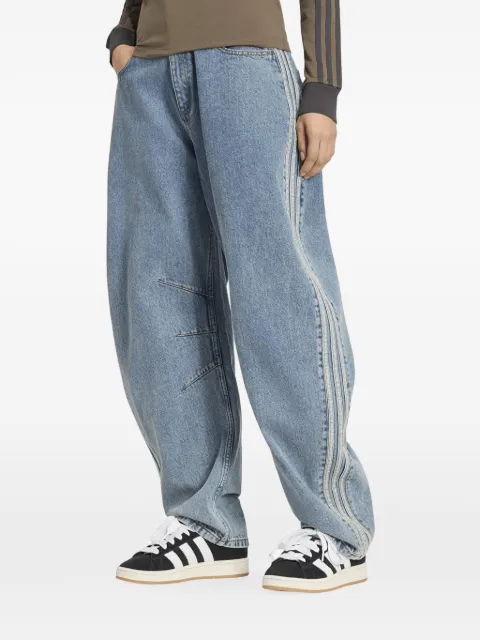 adidas high rise barrel leg denim pants