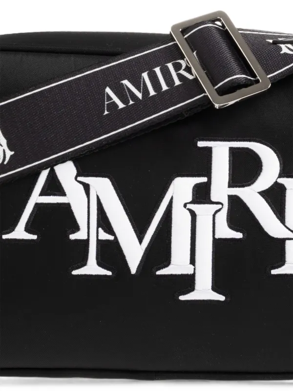 AMIRI Staggered logo-embroidered Messenger Bag | Black | FARFETCH