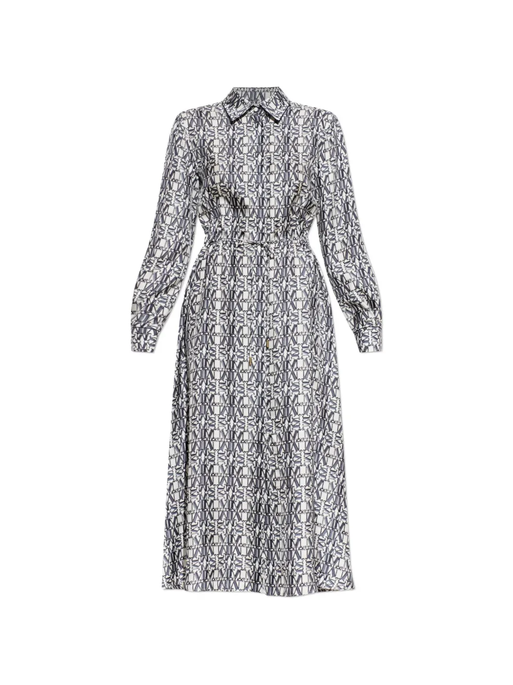 Max Mara Faraone logo-print midi shirt dress - Bianco