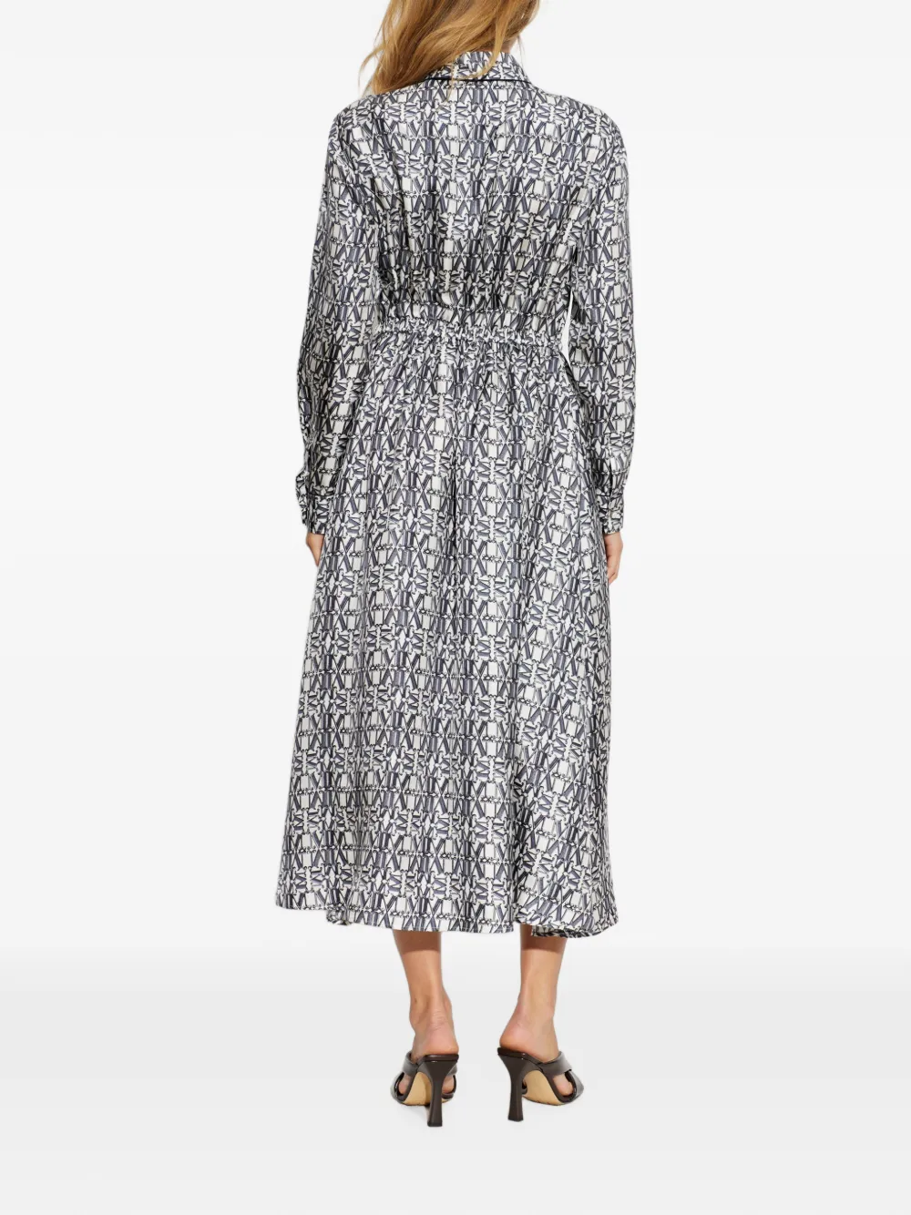 Max Mara Faraone midi-blousejurk met logoprint Wit