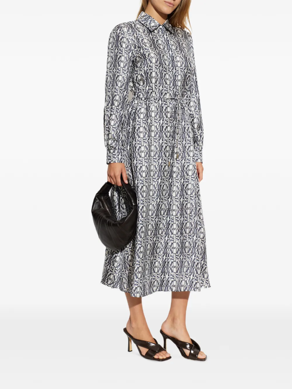 Max Mara Faraone midi-blousejurk met logoprint Wit