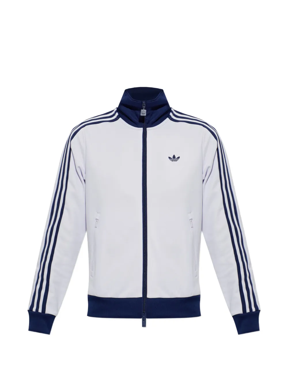 adidas logo-embroidered zip-up sweatshirt - Weiß