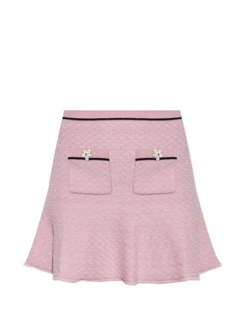 Self-Portrait flower-button mini skirt
