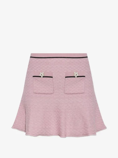 Self-Portrait flower-button mini skirt