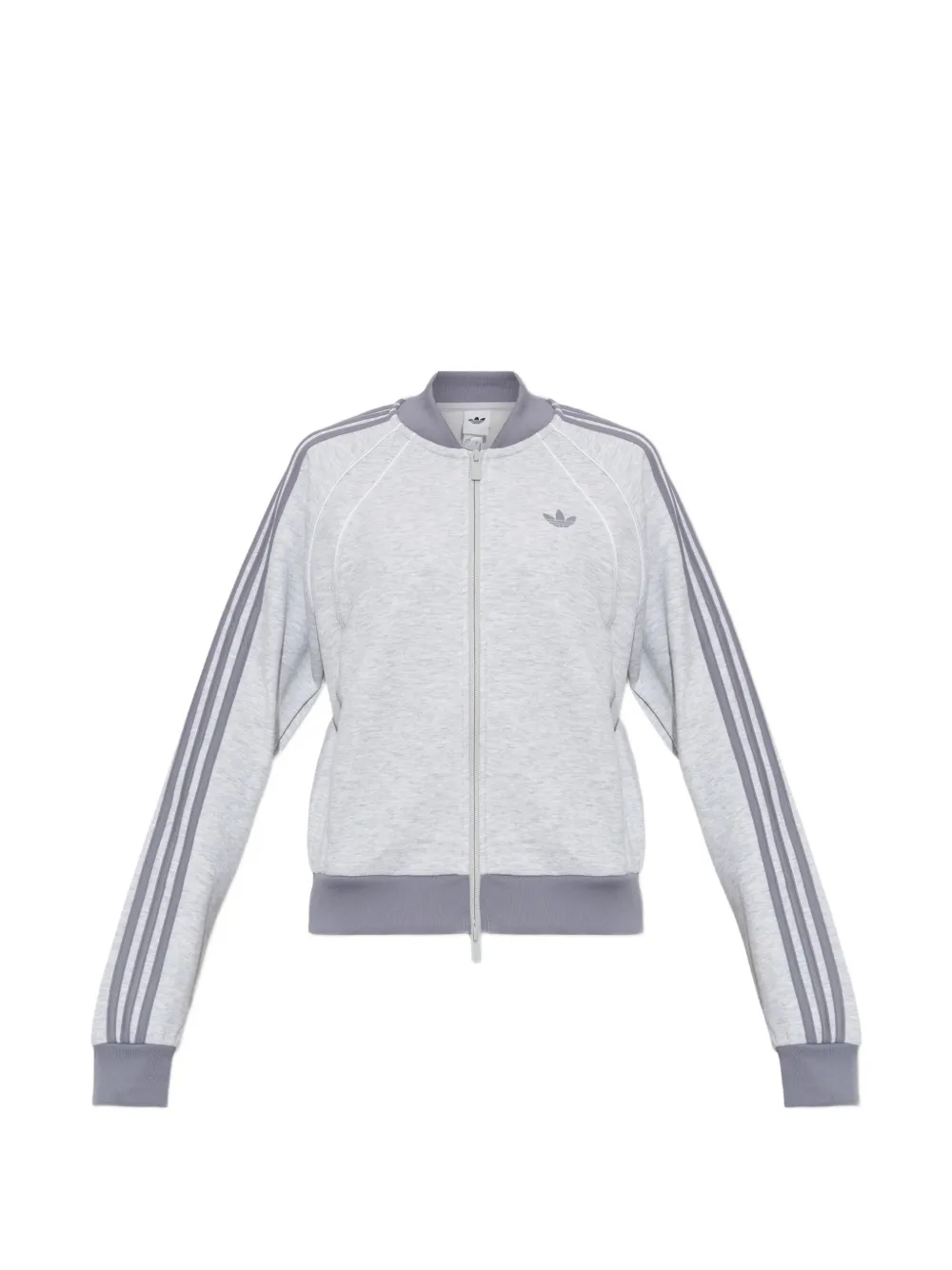 adidas logo-embroidered stripe-detail sweater - Grau