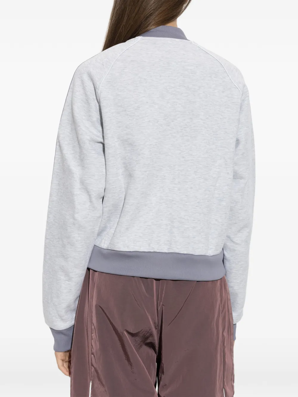 adidas logo-embroidered stripe-detail sweater Grijs