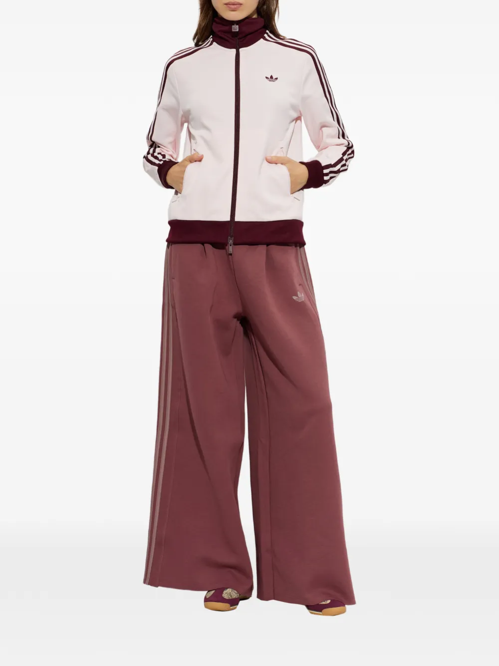 adidas SST 2.0 logo-print wide-leg track pants Rood