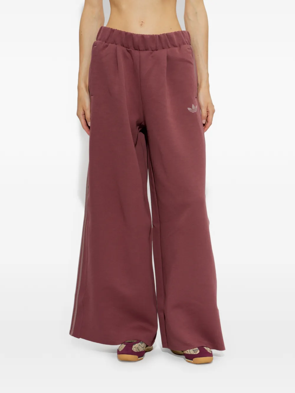 adidas SST 2.0 logo-print wide-leg track pants Rood
