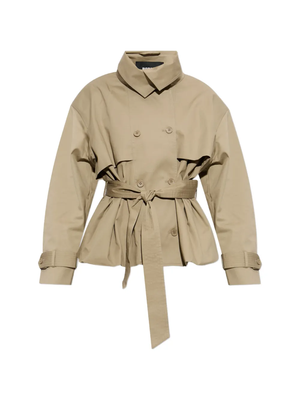 ROTATE BIRGER CHRISTENSEN double-breasted belted short trench coat - Toni neutri