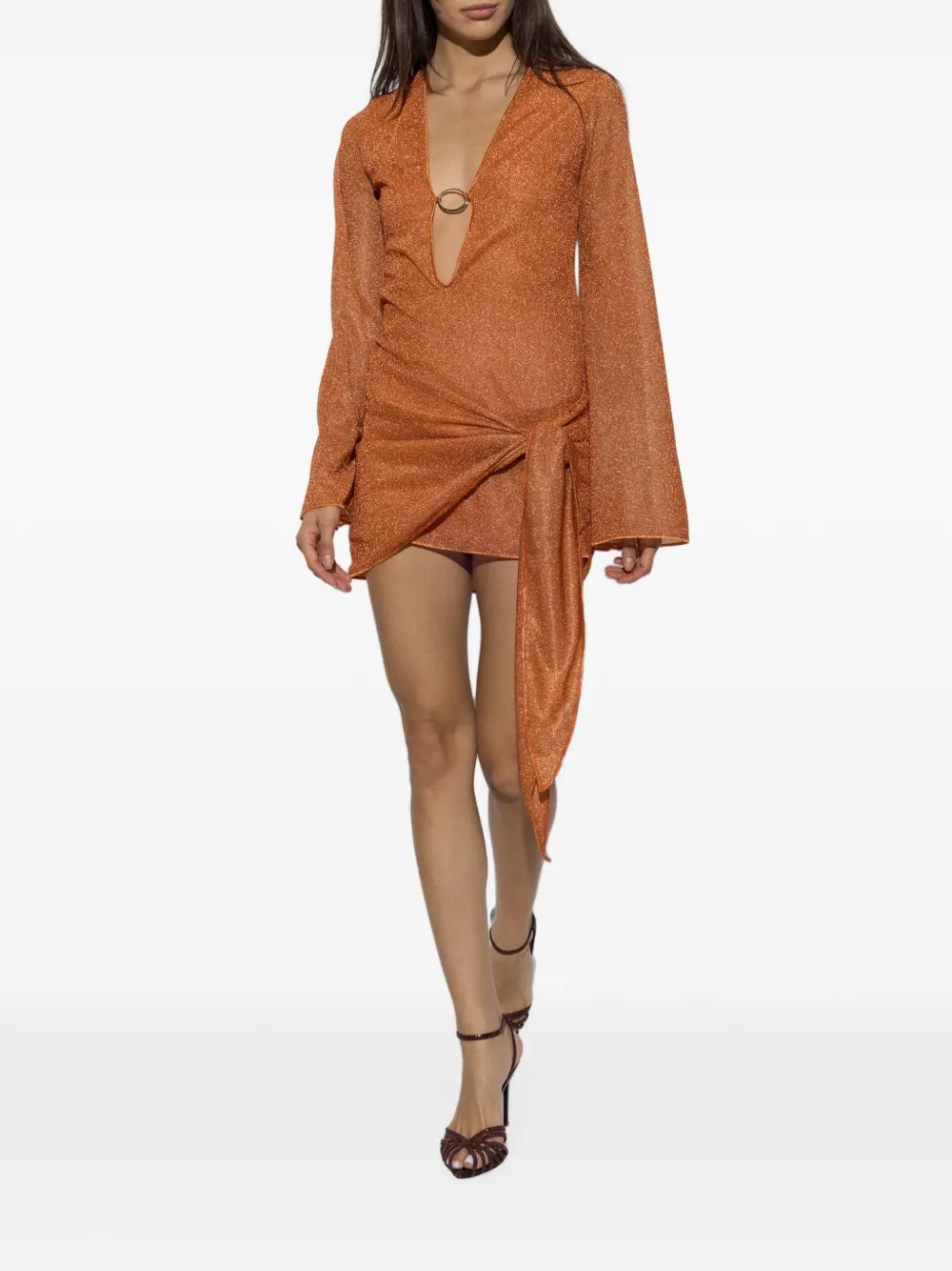 Oséree Metallic mini-jurk Oranje
