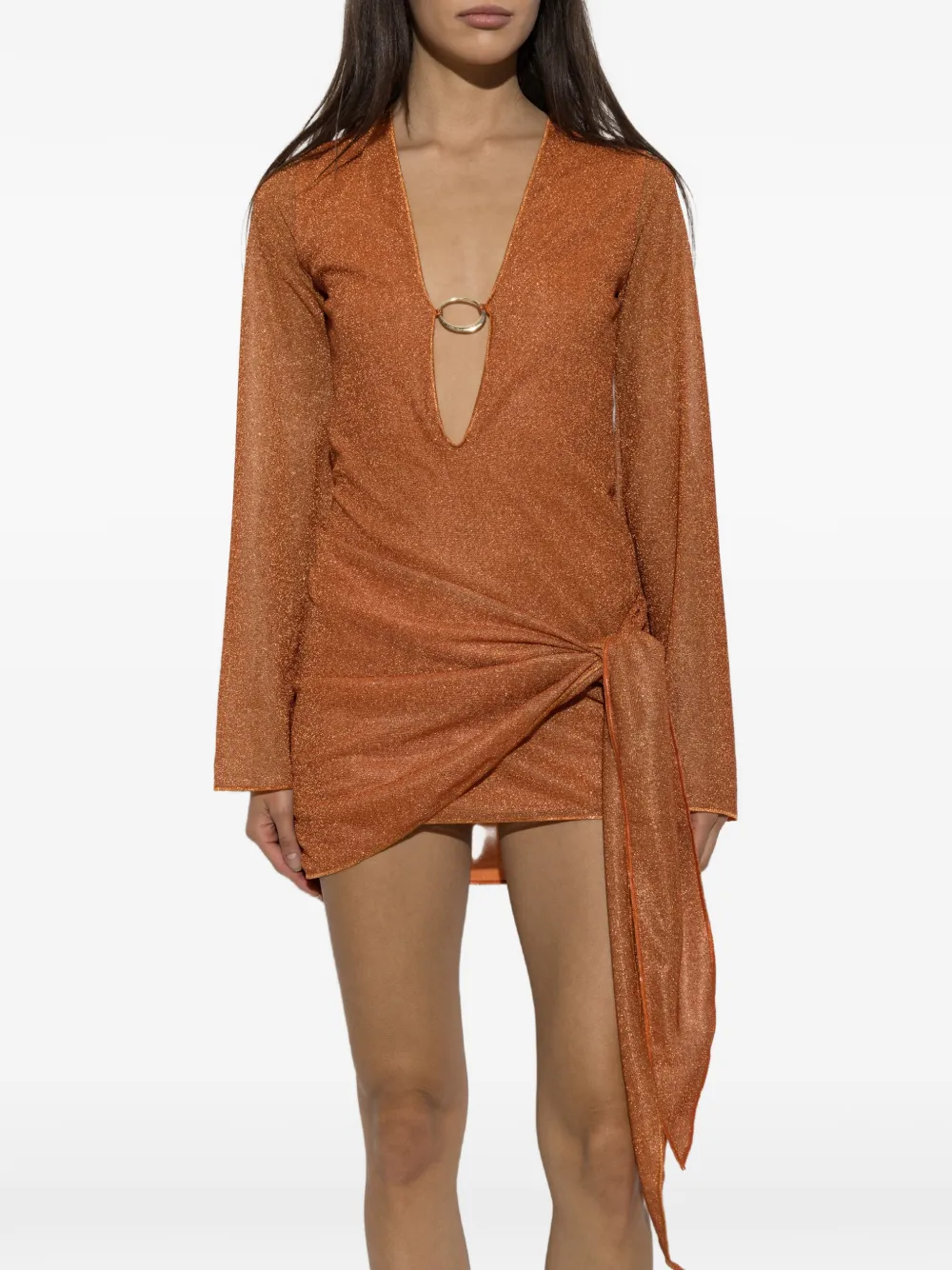 Oséree Metallic mini-jurk Oranje
