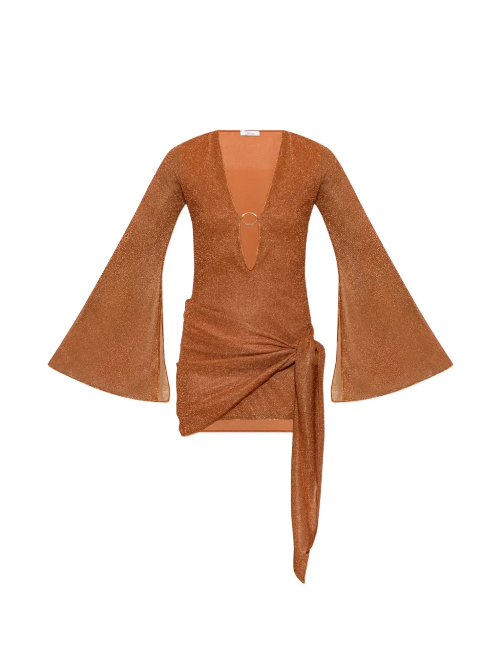 Oséree Lumiére Pareo lurex-thread knotted mini dress - Arancione
