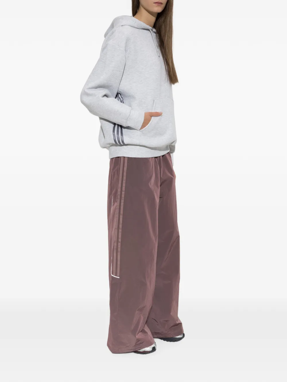 adidas Teamgeist logo-print wide-leg track pants Paars