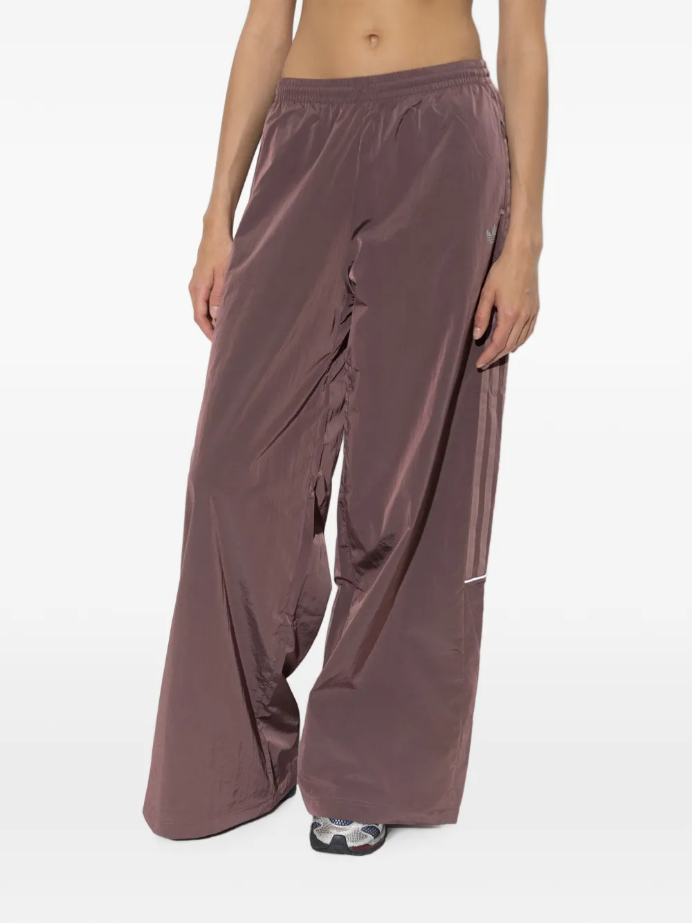 adidas Teamgeist logo-print wide-leg track pants Paars
