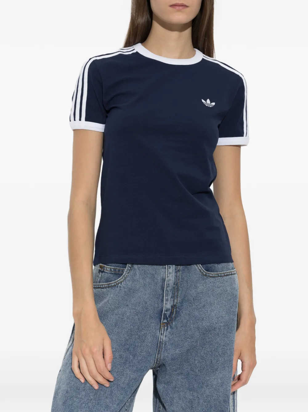 adidas 3-Stripes slim-fit T-shirt Blauw