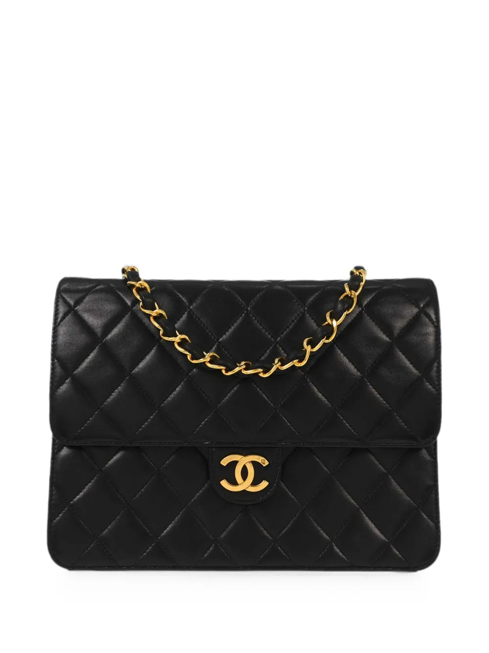 CHANEL Pre-Owned 1996-1997 small CC diamond-quilted leather shoulder bag - Black