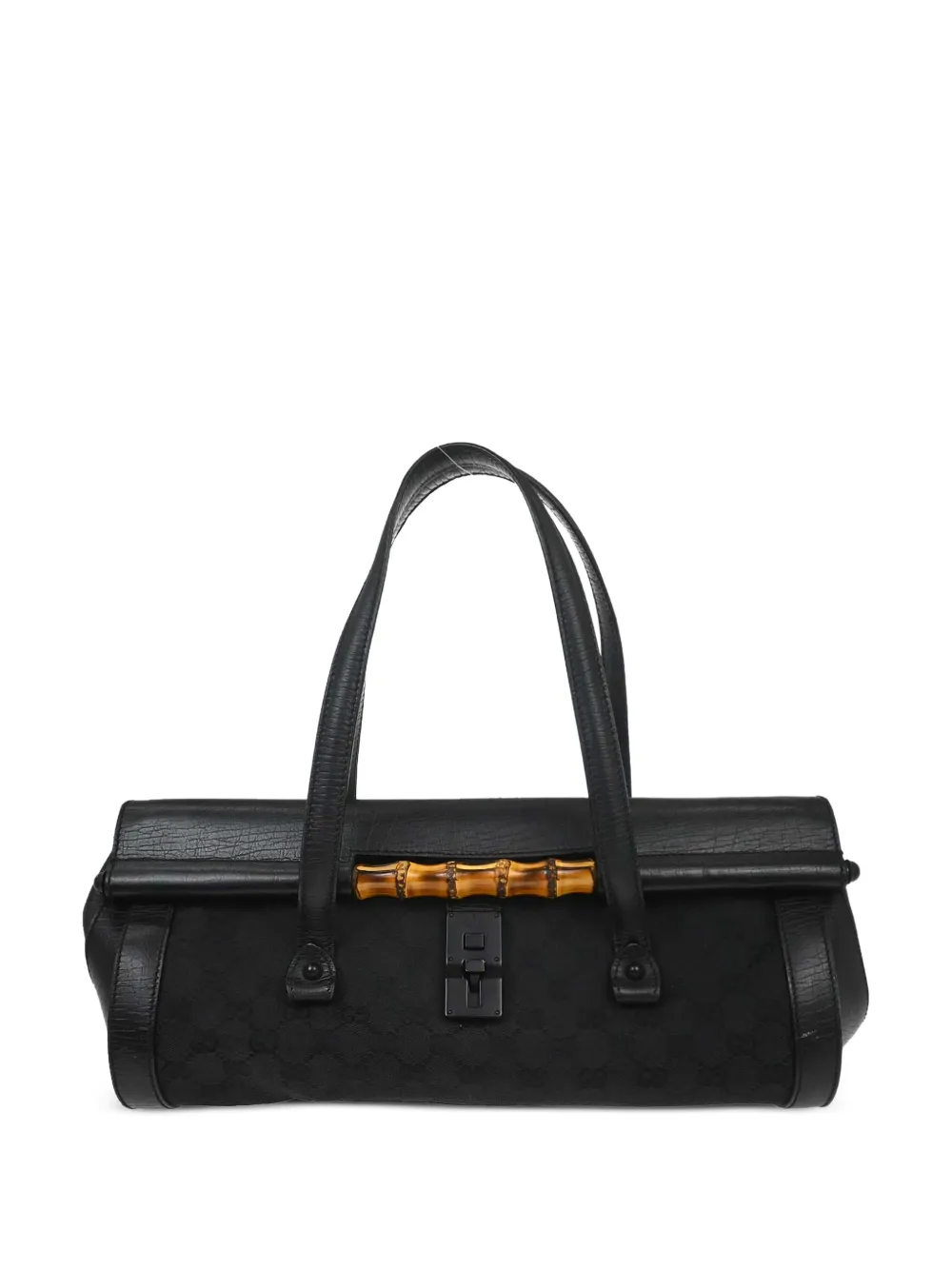 Gucci Pre-Owned 1990-2000s Bamboo GG shoulder bag - Nero