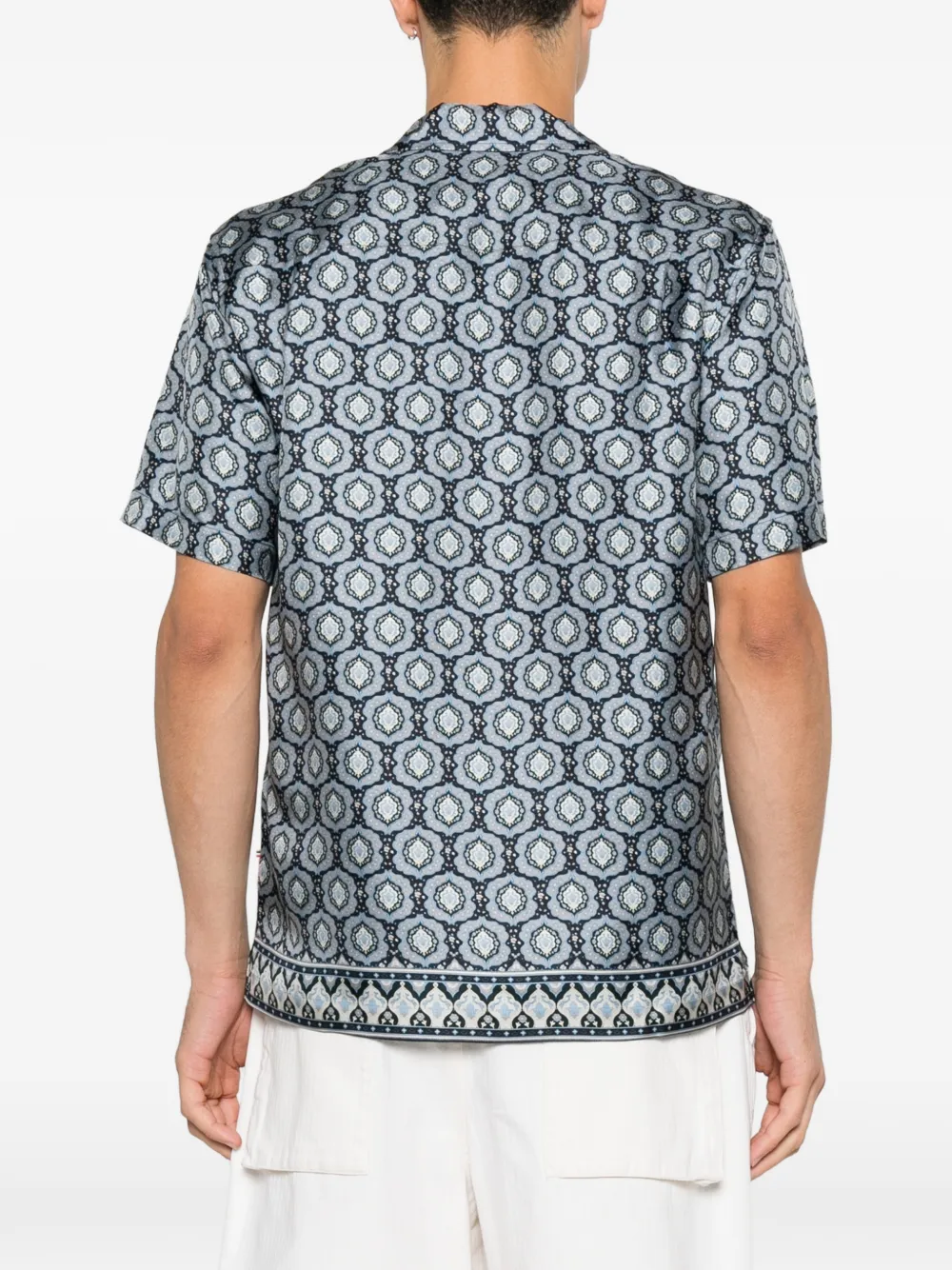 Orlebar Brown Overhemd met print en campkraag Blauw