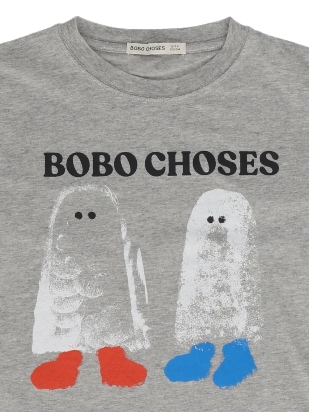 Bobo Choses Booty T-shirt met spookprint en lange mouwen Grijs