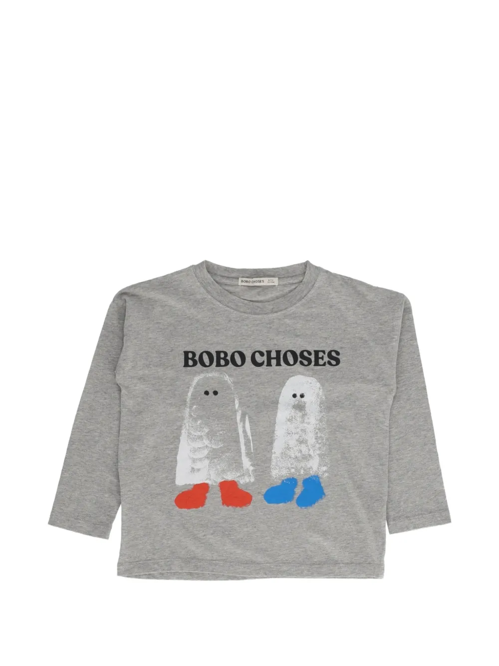 Bobo Choses Booty ghost-print long-sleeve T-shirt - Grigio