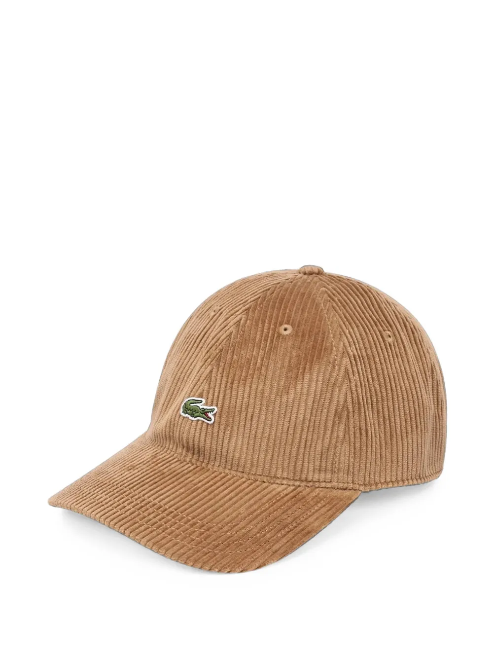 Lacoste Ribfluwelen pet met logopatch Bruin