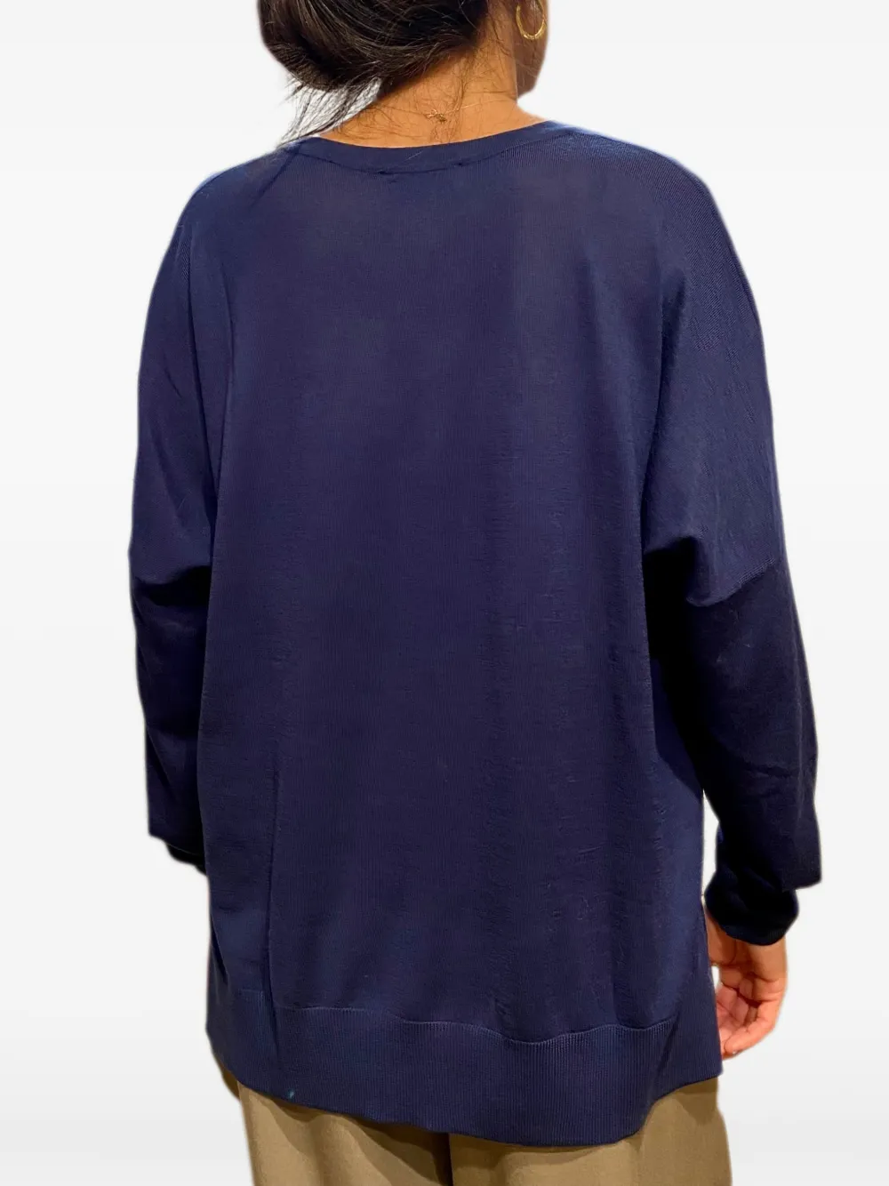 Gran Sasso Trui met V-hals en lange mouwen Blauw