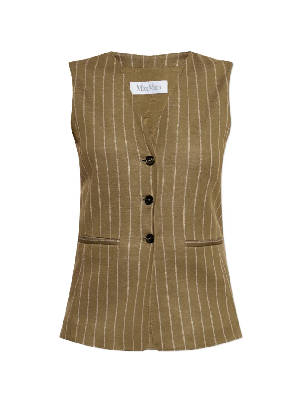 Max Mara Riccio pinstriped waistcoat - Verde