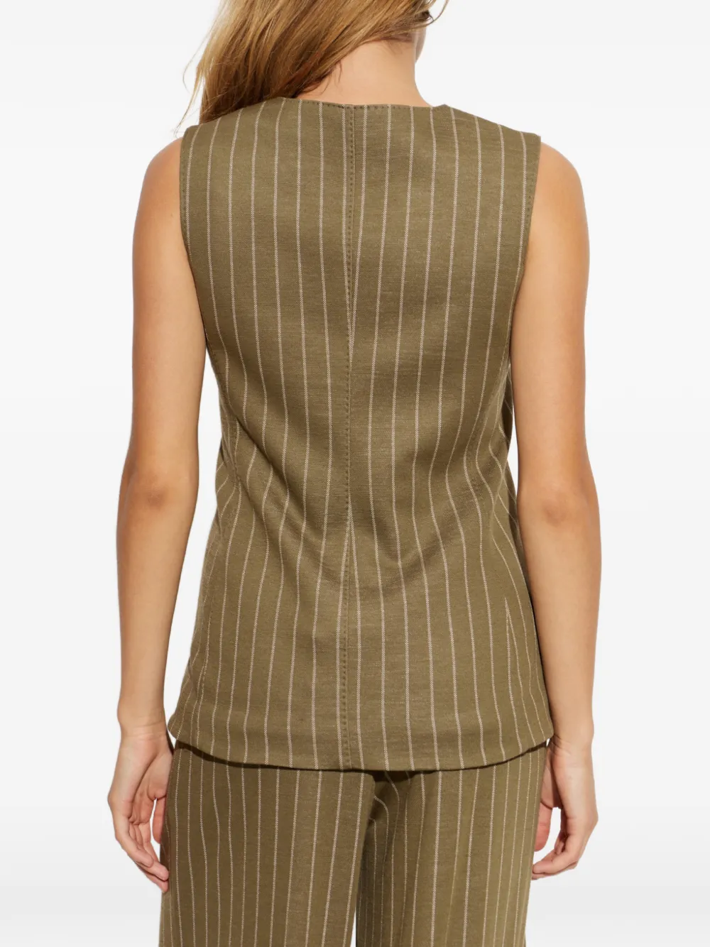 Max Mara Gilet met krijtstreep Groen