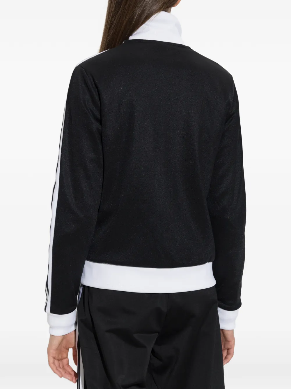 adidas Gestreept trainingsjack met geborduurd logo Zwart