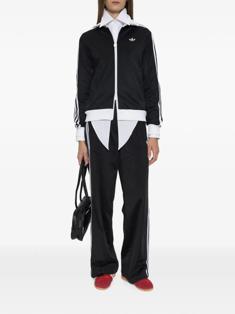 adidas Gestreept trainingsjack met geborduurd logo Zwart