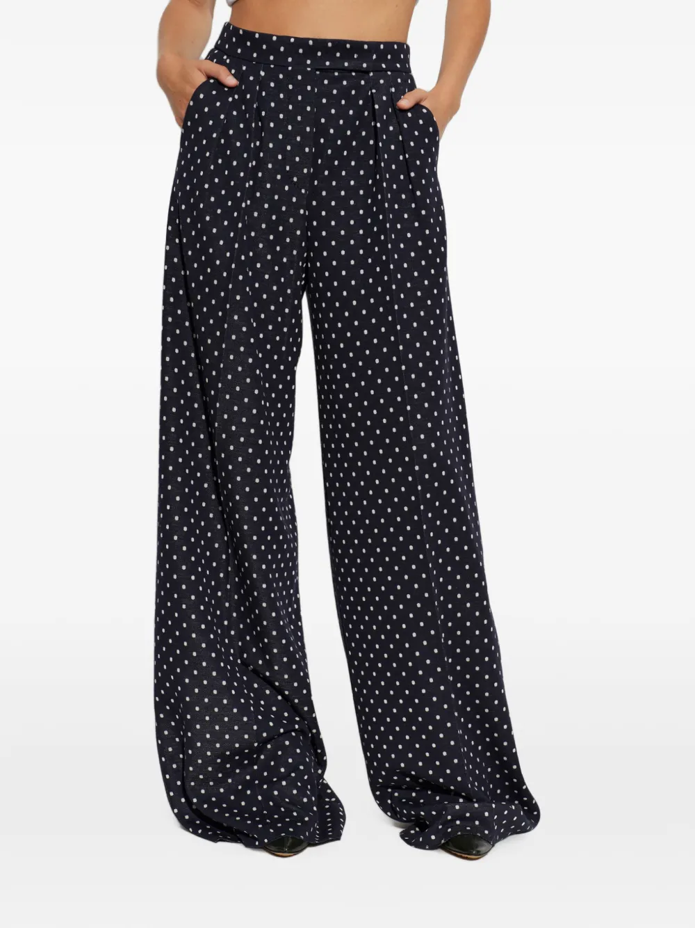 Max Mara Cerbero palazzo broek met stippen Blauw