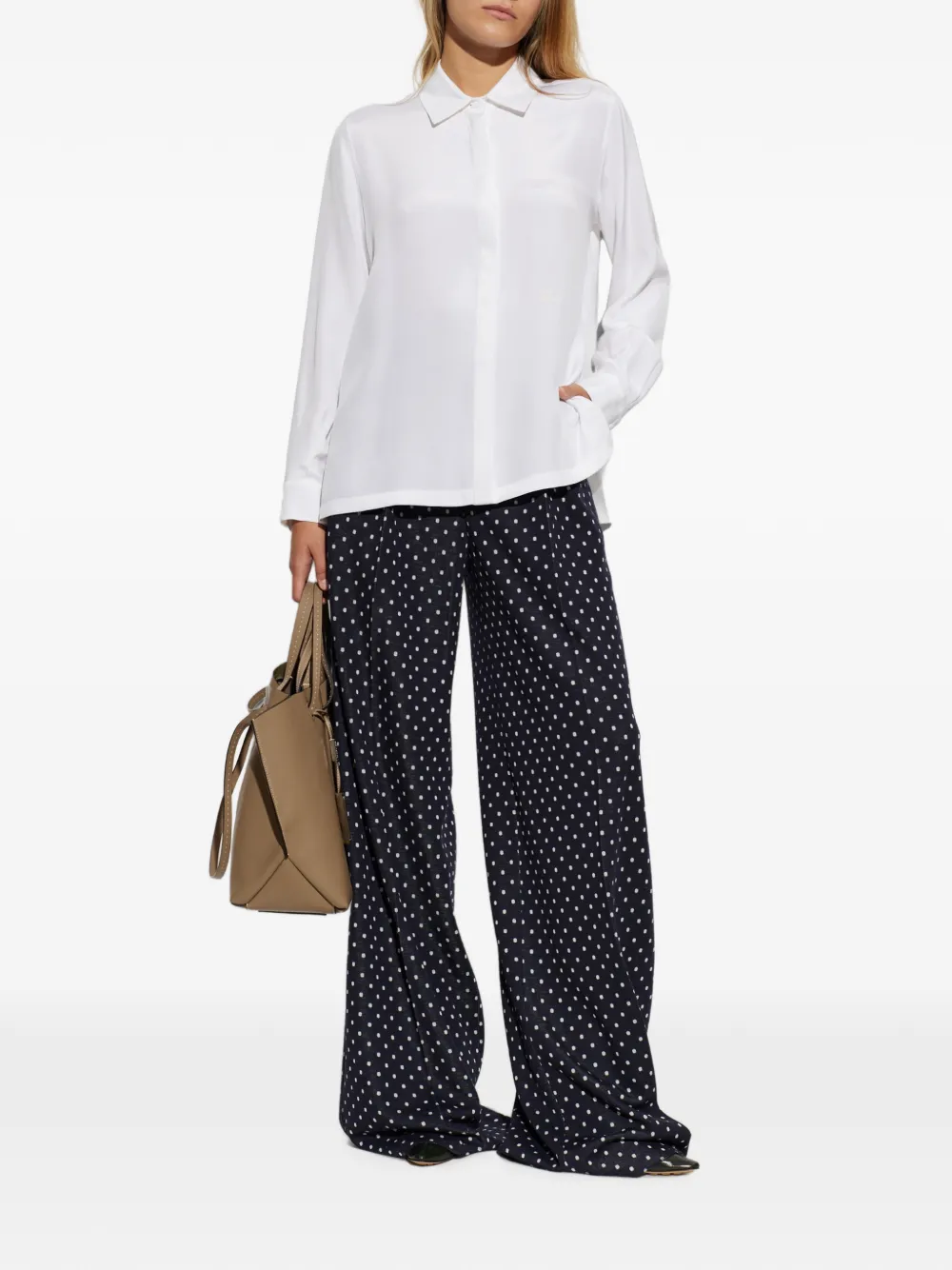 Max Mara Cerbero palazzo broek met stippen Blauw
