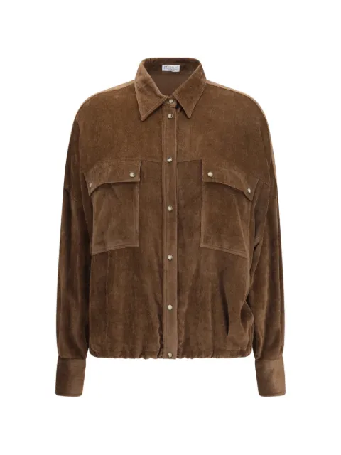 Brunello Cucinelli corduroy drawstring-hem shirt