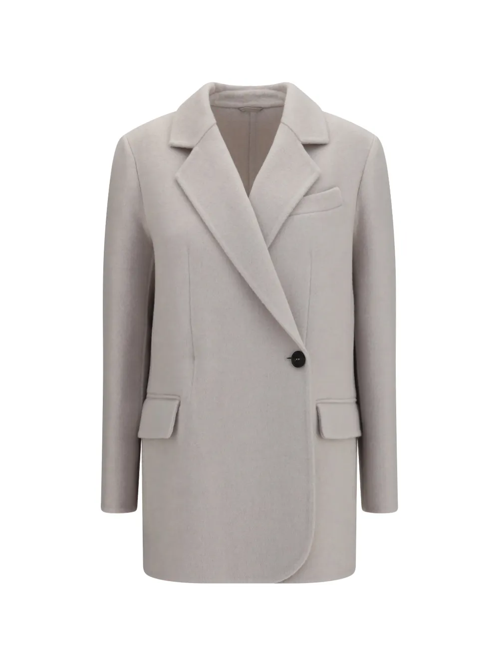 Brunello Cucinelli single-breasted notched-lapels jacket - Grigio
