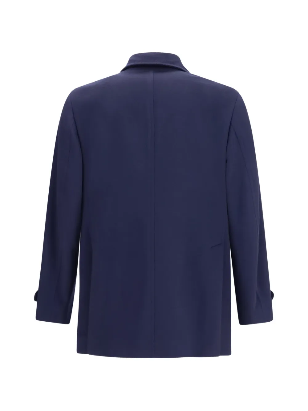 Brunello Cucinelli Wollen jas met dubbele rij knopen Blauw