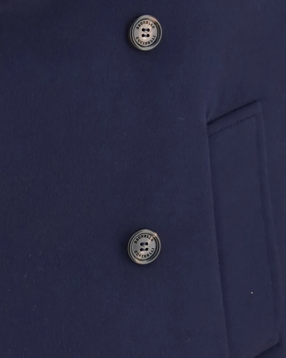 Brunello Cucinelli Wollen jas met dubbele rij knopen Blauw