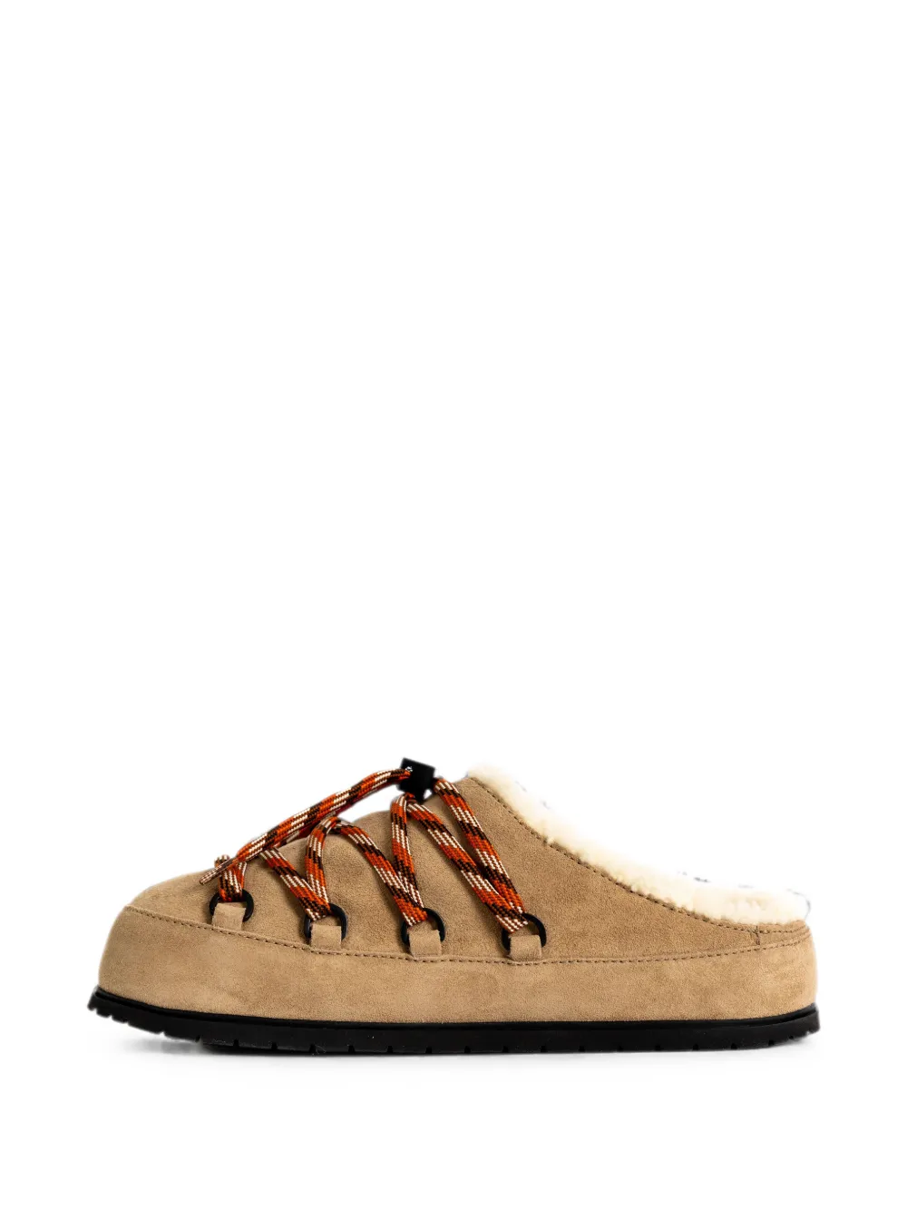 Prada shearling-lined suede mules Beige