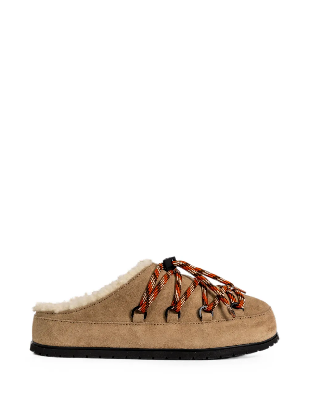 Prada shearling-lined suede mules Beige