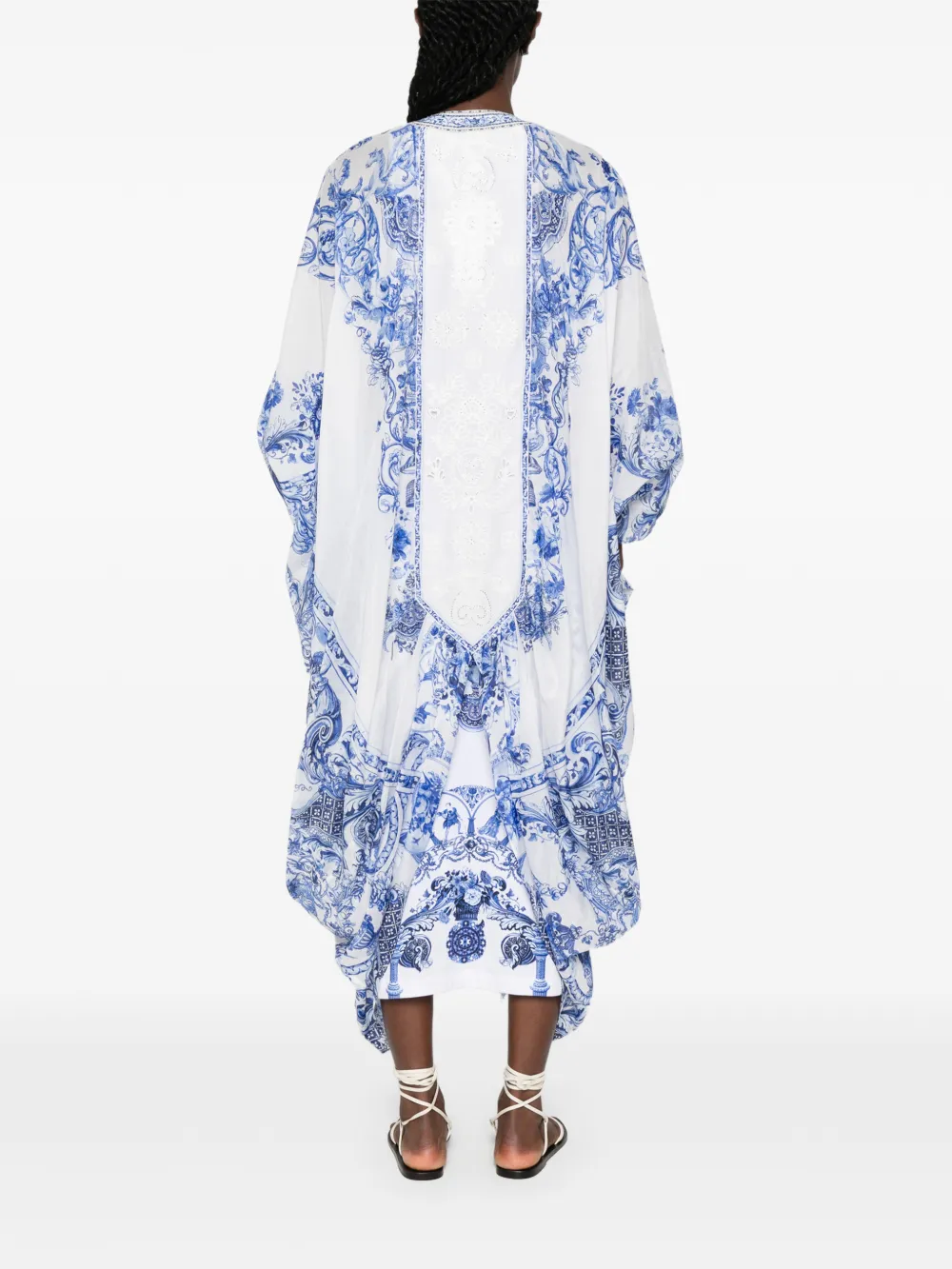 Camilla Crystal-embellished Kimono in White, view 4
