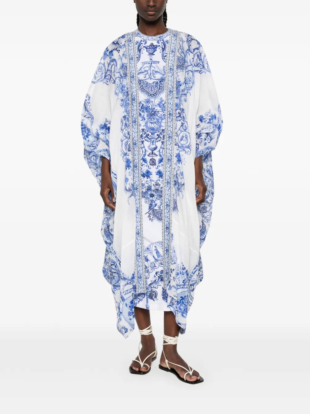 Camilla Crystal-embellished Kimono in White, view 2