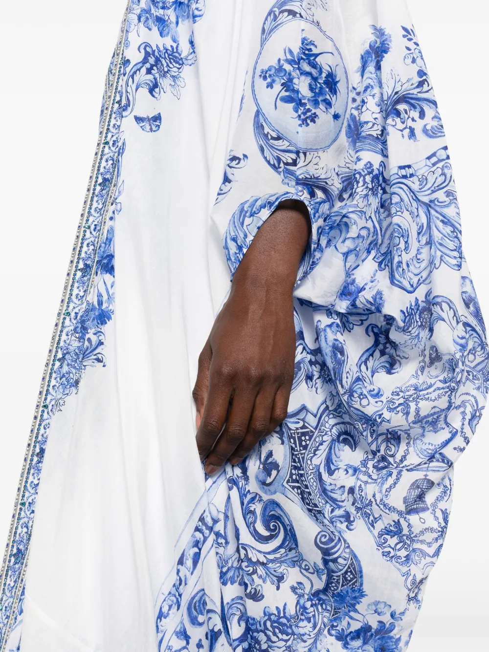 Camilla Crystal-embellished Kimono in White, view 5