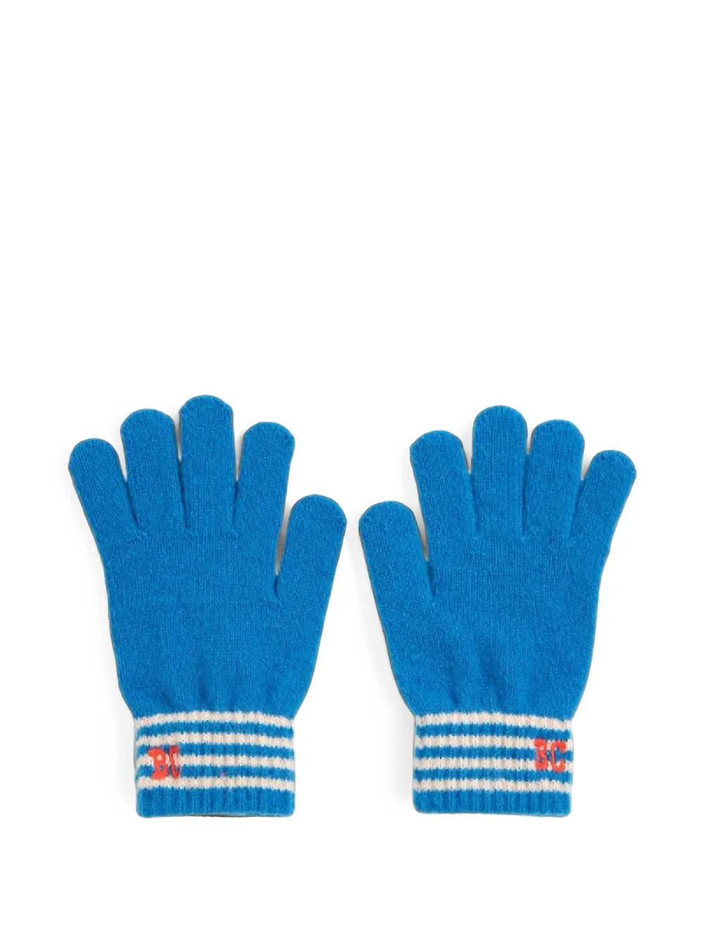 Bobo Choses logo-embroidered knitted gloves - Blu